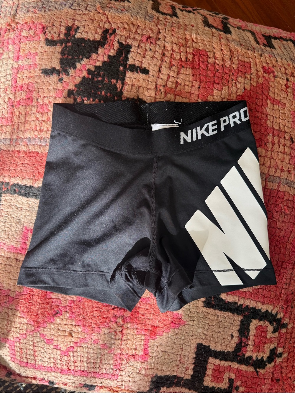Nike Pro Black Women's Bike Shorts with White Logo